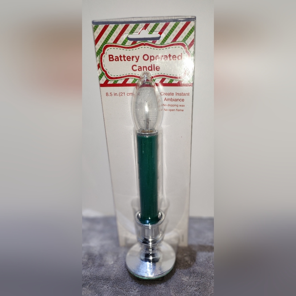2 Battery Operated Candle with Silver Holder